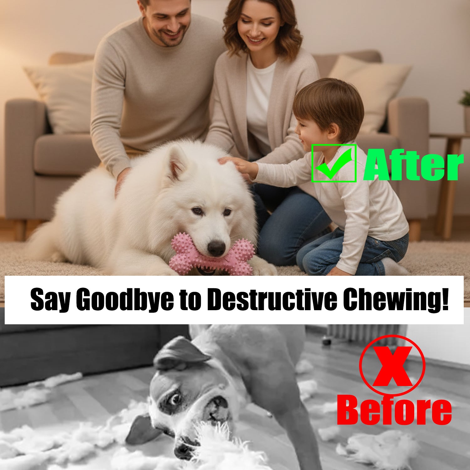 Dog Chew Toys for Aggressive Chewers, Likaty Indestructible Dog Toy Puppy Chew Teething Toys for Large Medium Small Dogs, 3PCS