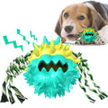 Dog Chew Toys Ball for Aggressive Chewers, Likaty Indestructible Squeaker Dog Toy Puppy Chew Teething Toys for Large Medium Small Dogs,Blue