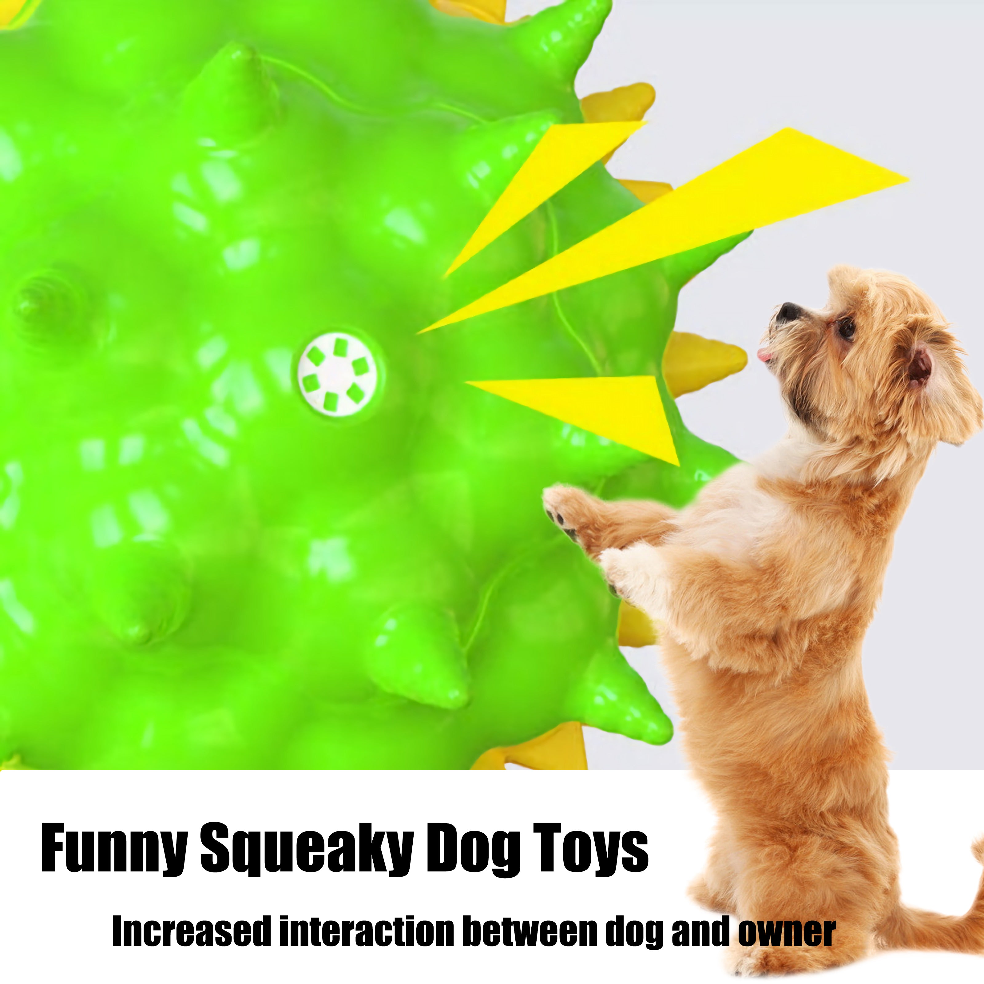 Dog Chew Toys Ball for Aggressive Chewers, Likaty Indestructible Squeaker Dog Toy Puppy Chew Teething Toys for Large Medium Small Dogs,Blue