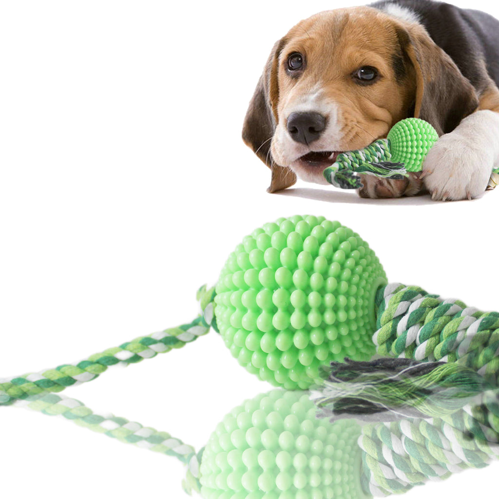 Dog Chew Toys for Aggressive Chewers, Likaty Indestructible Rope Dog Ball Toy Puppy Chew Teething Toys for Large Medium Small Dogs, Green