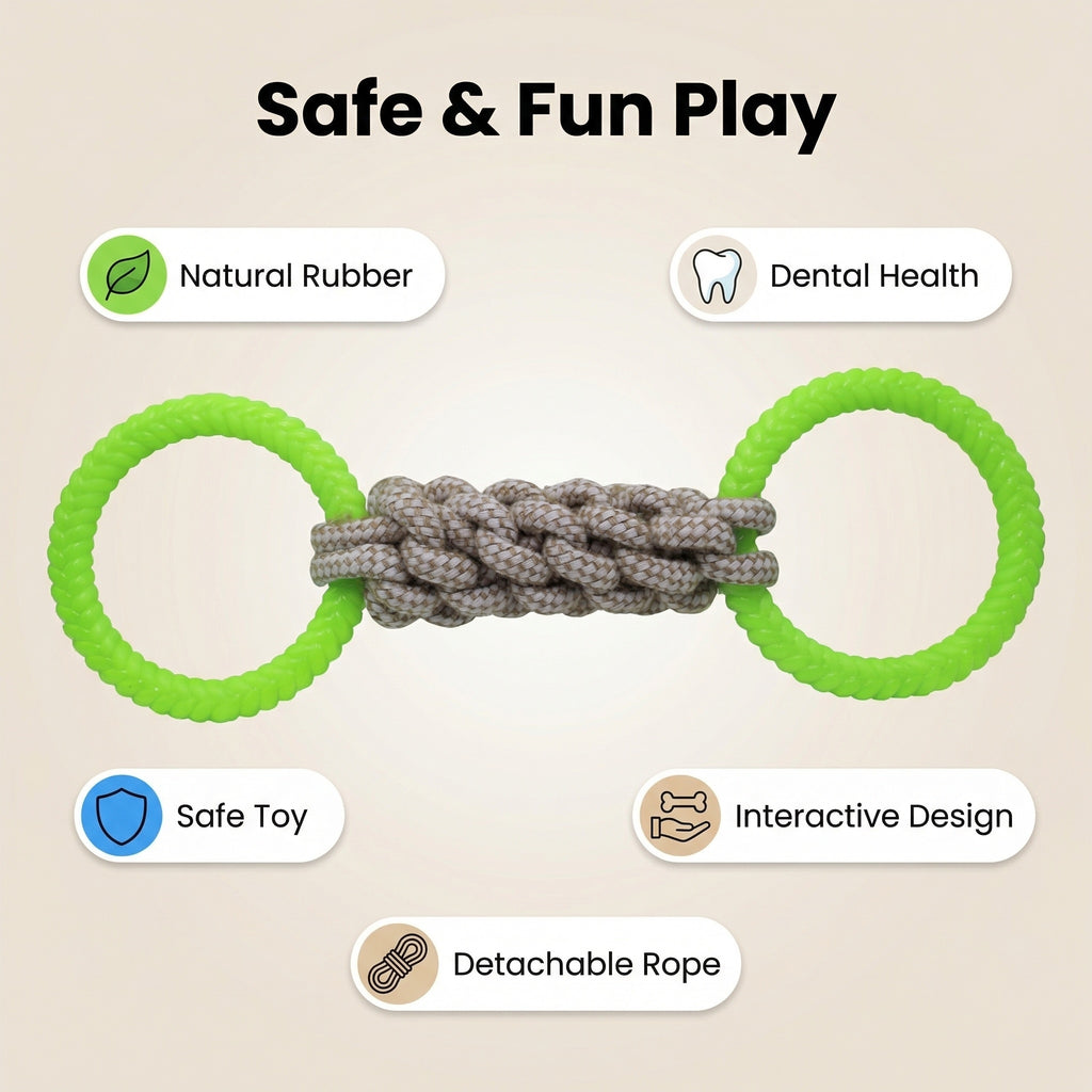 Likaty Dog Chew Toys for Aggressive Chewers, Indestructible Rope Dog Toy Puppy Chew Teething Toys for Large Medium Small Dogs, Yellow