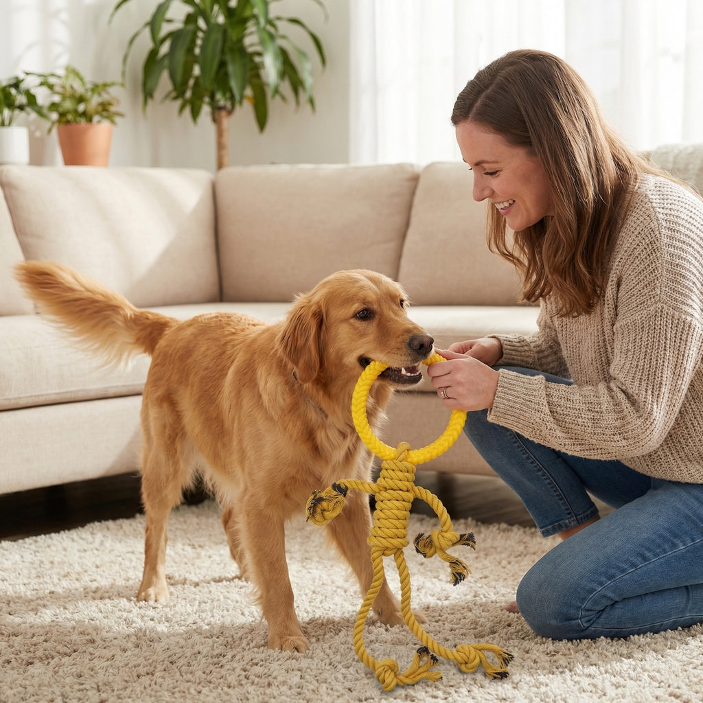 Likaty Dog Chew Toys for Aggressive Chewers, Indestructible Rope Dog Toy Puppy Chew Teething Toys for Large Medium Small Dogs, Green