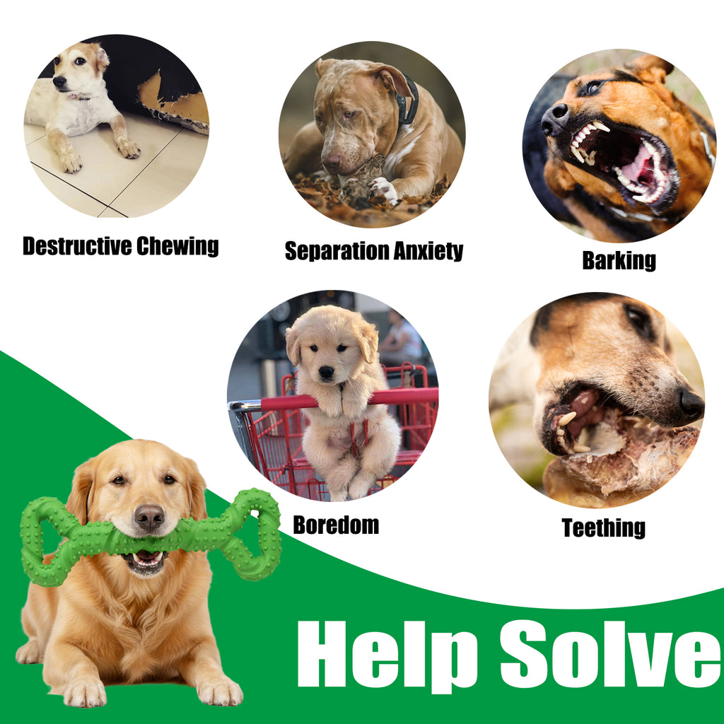 Dog Chew Toys for Aggressive Chewers, Likaty Indestructible Dog Toy Puppy Chew Teething Toys for Large Medium Small Dogs, Green