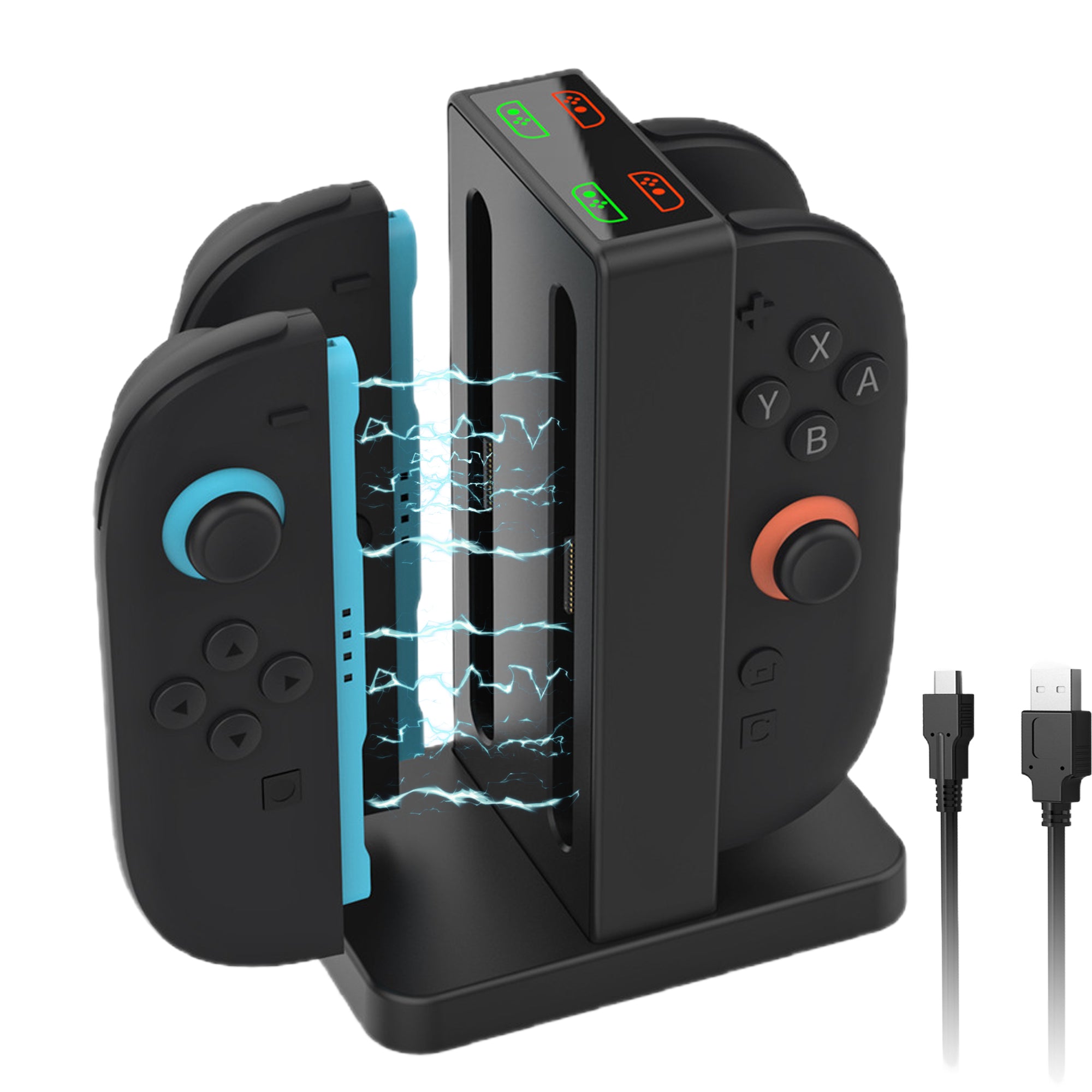Charging Dock for Nintendo Switch 2 Joy-Cons, Supports Dual-Direction Charging Magnetic Controller Charger Stand Station Compatible with Switch 2 Joy-Con Accessories, Black