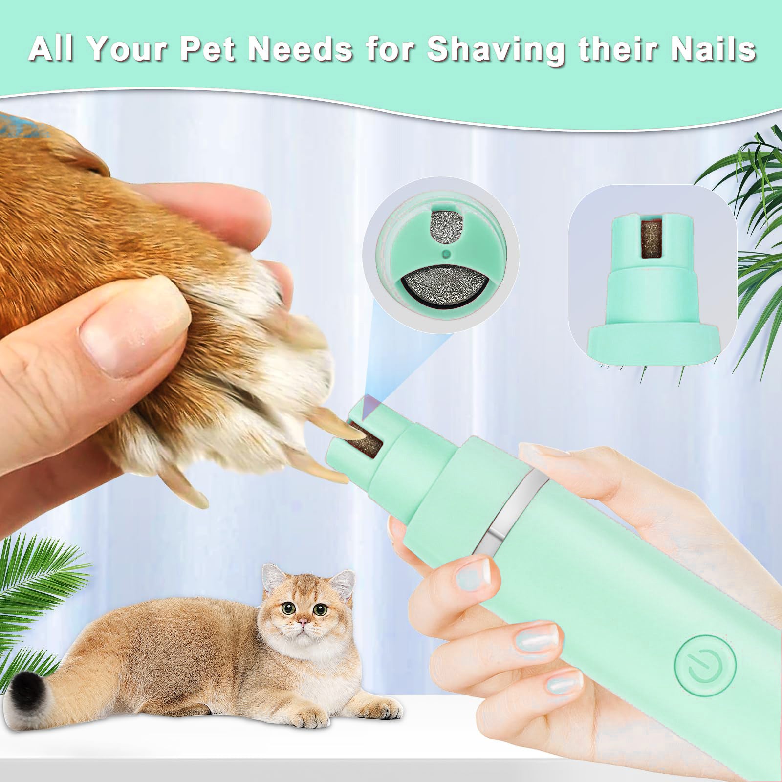 Dogs Hair Clippers Grooming Kit with Nail Grinder, Likaty 4 in 1 Cordless Electric Trimmer Low Noise USB Rechargeable Pet Clippers for Small and Large Dogs Cats Animals