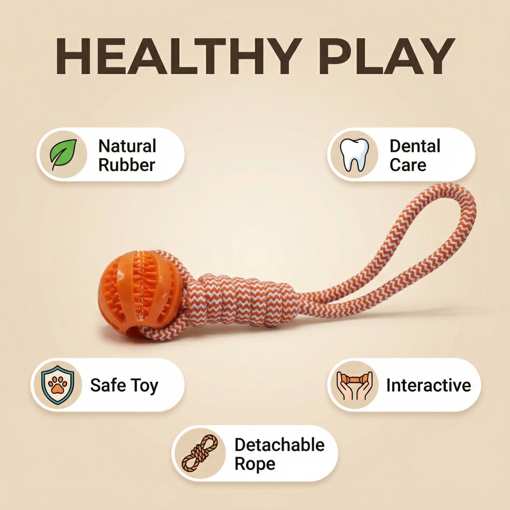 Likaty Dog Chew Toys for Aggressive Chewers, Indestructible Rope Dog Toy Puppy Chew Teething Toys for Large Medium Small Dogs, Orange