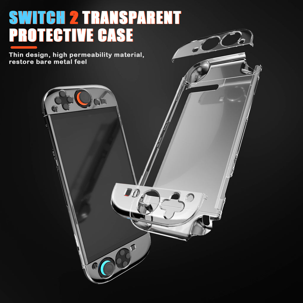 Transparent Case for Nintendo Switch 2 Case, Clear Shockproof TPU Protective Switch2 Controller Skin for SW2 Protector Cover Accessories