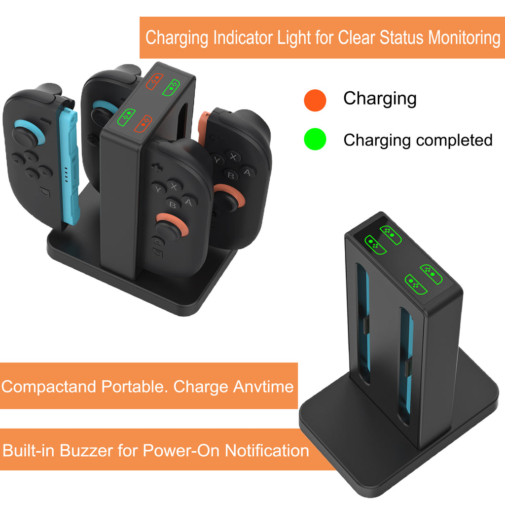 Charging Dock for Nintendo Switch 2 Joy-Cons, Supports Dual-Direction Charging Magnetic Controller Charger Stand Station Compatible with Switch 2 Joy-Con Accessories, Black