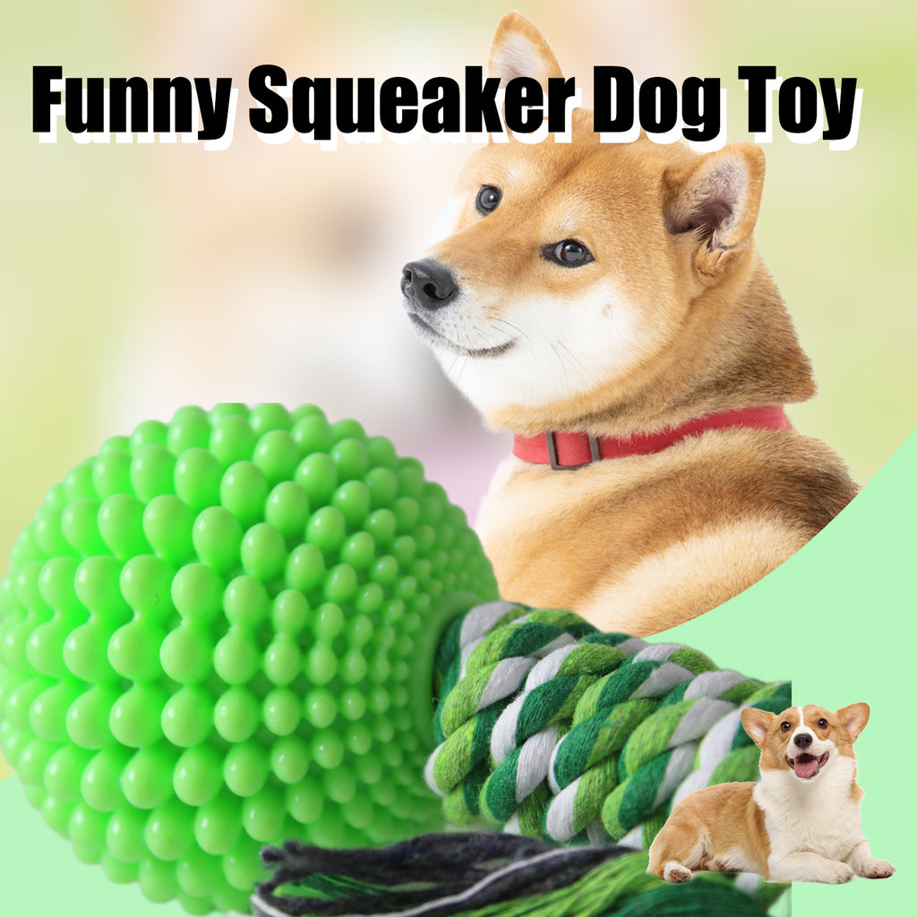 Dog Chew Toys for Aggressive Chewers, Likaty Indestructible Rope Dog Ball Toy Puppy Chew Teething Toys for Large Medium Small Dogs, Green