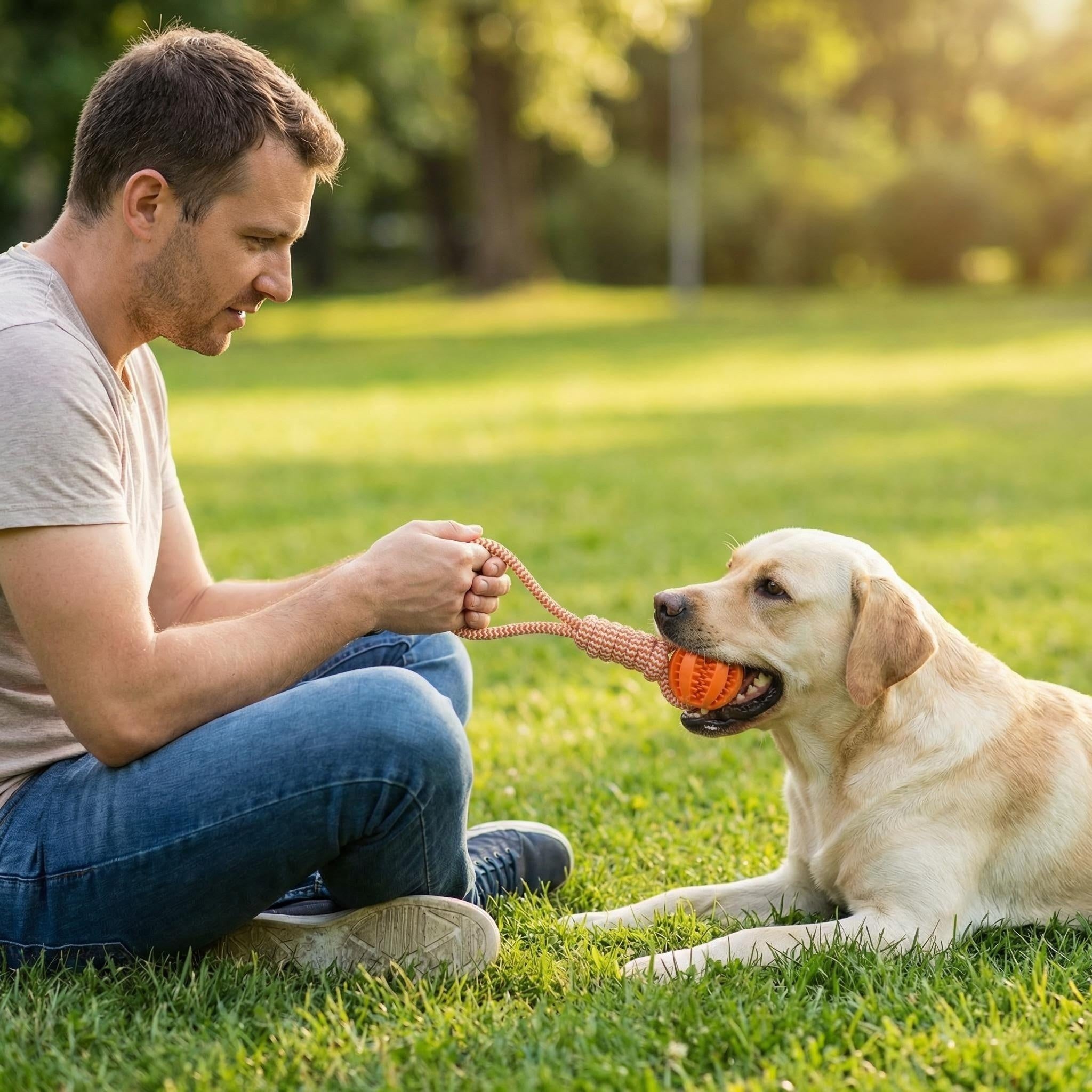 Likaty Dog Chew Toys for Aggressive Chewers, Indestructible Rope Dog Toy Puppy Chew Teething Toys for Large Medium Small Dogs, Orange