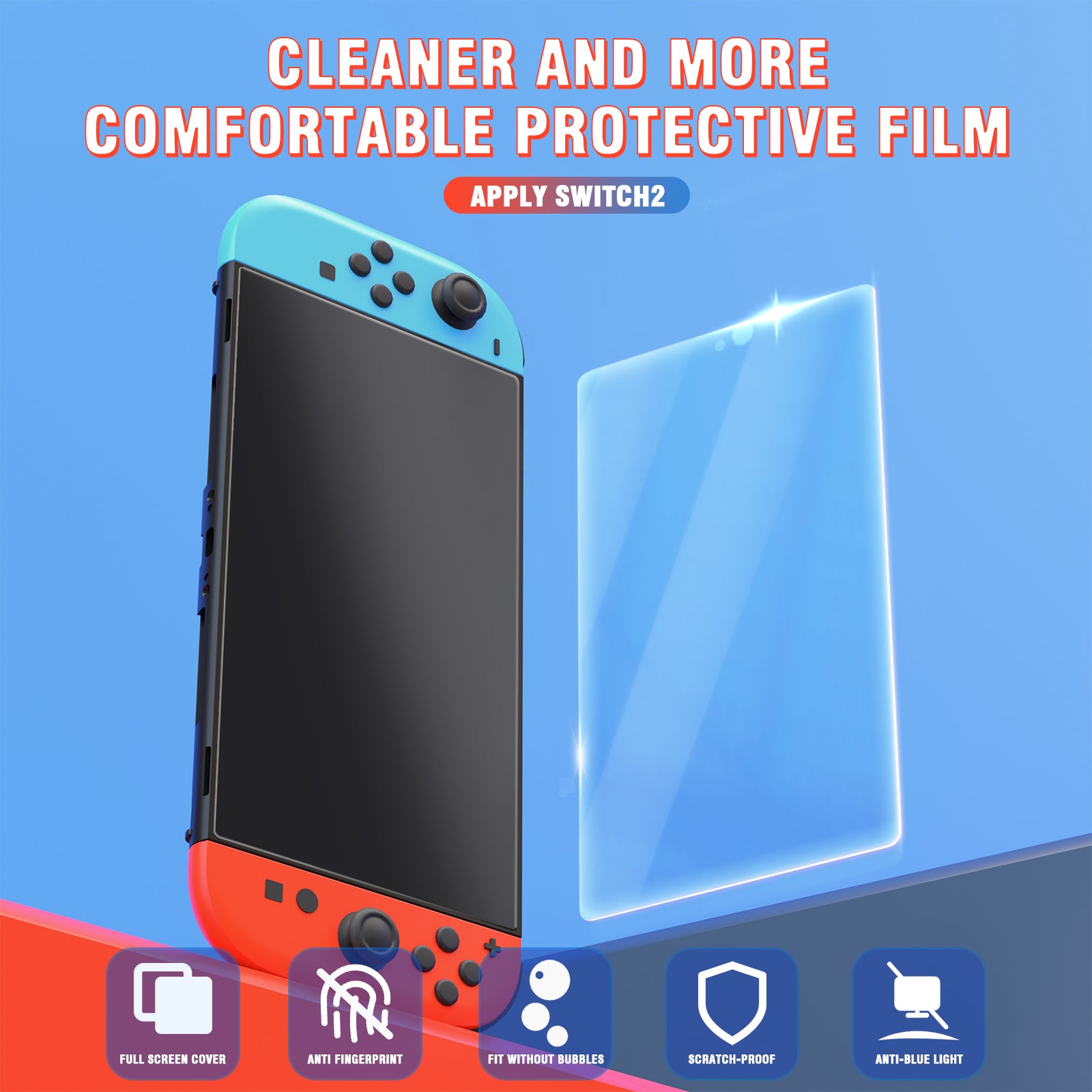 Screen Protector Tempered Glass for Nintendo Switch 2, Transparent Clear Screen Protector for Nintendo Switch 2 Accessories - 2 Packs