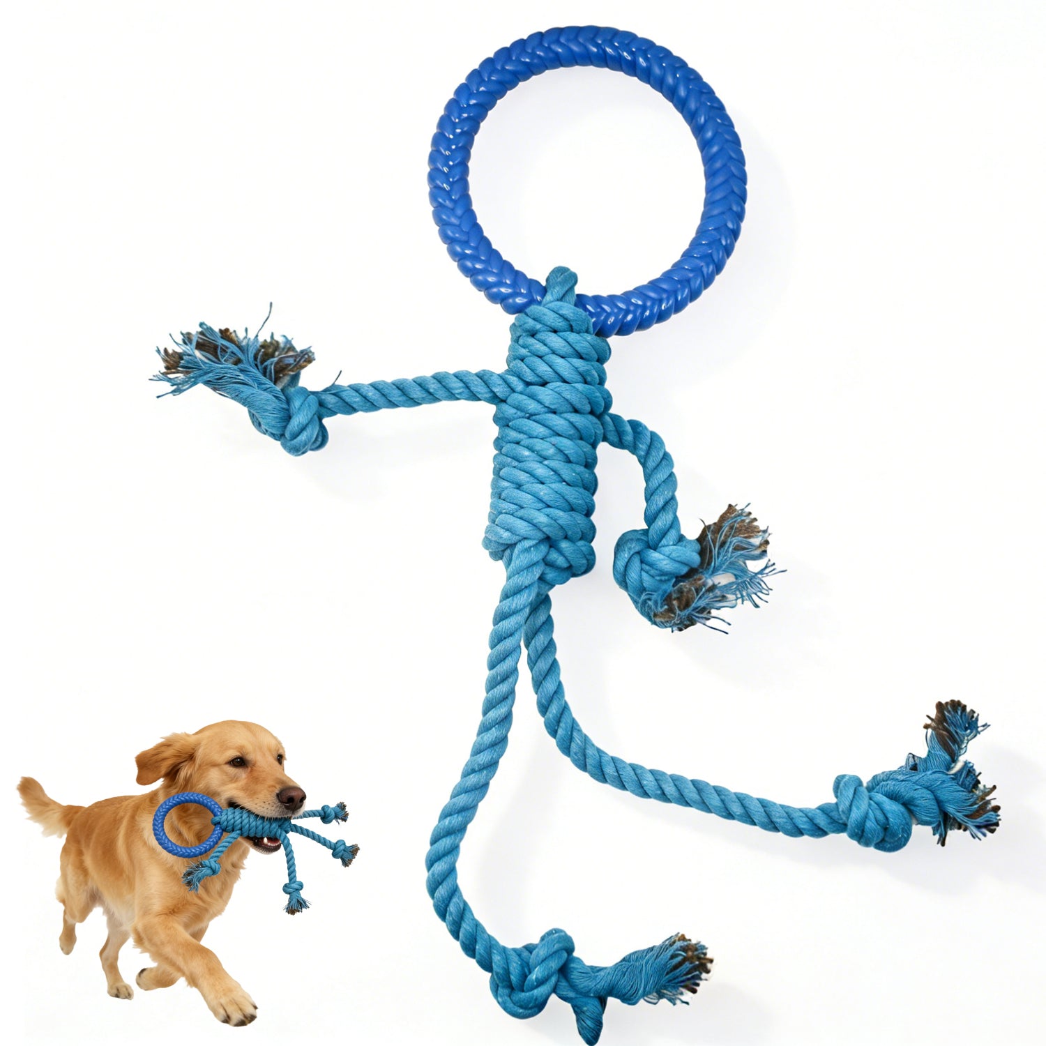 Likaty Dog Chew Toys for Aggressive Chewers, Indestructible Rope Dog Toy Puppy Chew Teething Toys for Large Medium Small Dogs, Green
