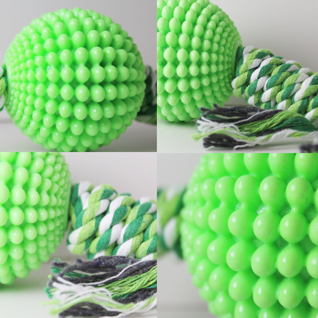 Dog Chew Toys for Aggressive Chewers, Likaty Indestructible Rope Dog Ball Toy Puppy Chew Teething Toys for Large Medium Small Dogs, Green