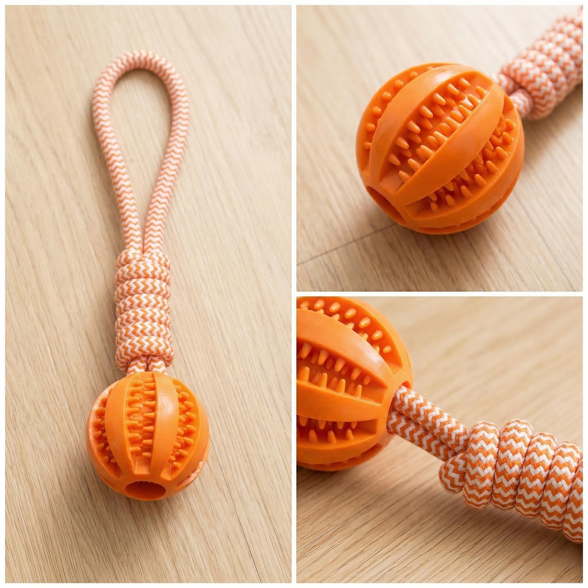 Likaty Dog Chew Toys for Aggressive Chewers, Indestructible Rope Dog Toy Puppy Chew Teething Toys for Large Medium Small Dogs, Orange