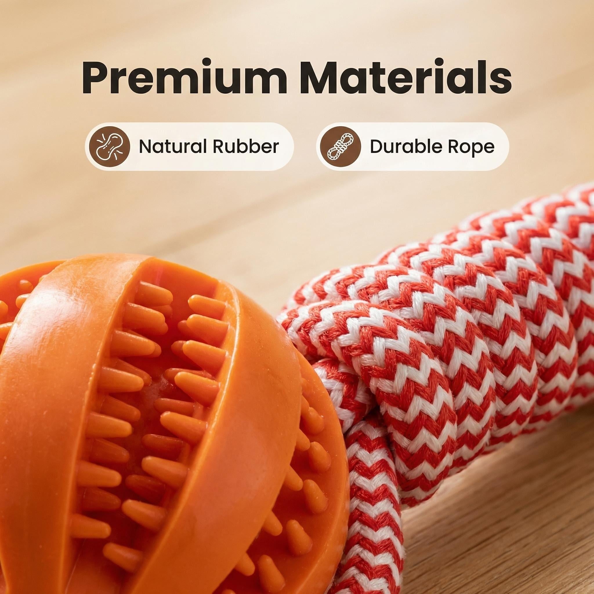 Likaty Dog Chew Toys for Aggressive Chewers, Indestructible Rope Dog Toy Puppy Chew Teething Toys for Large Medium Small Dogs, Orange