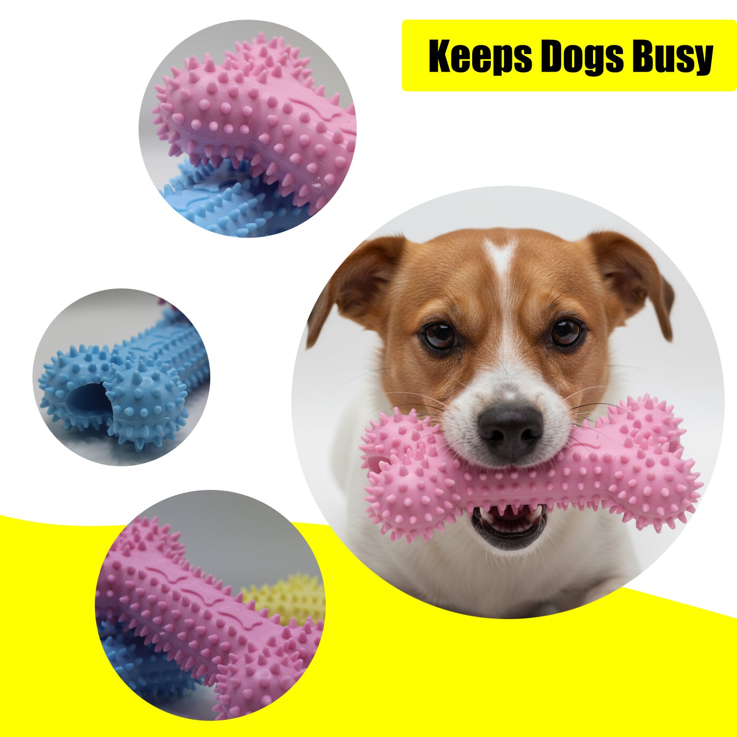 Dog Chew Toys for Aggressive Chewers, Likaty Indestructible Dog Toy Puppy Chew Teething Toys for Large Medium Small Dogs, 3PCS