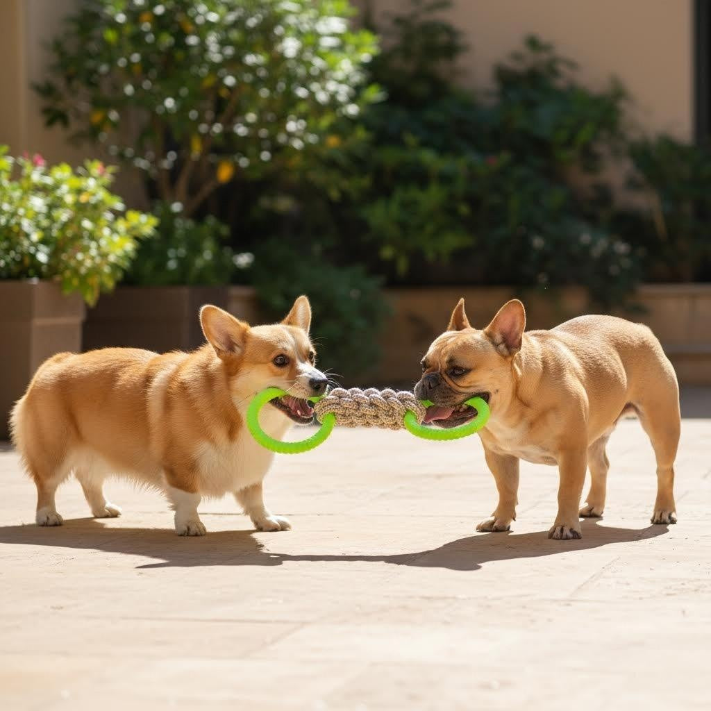 Likaty Dog Chew Toys for Aggressive Chewers, Indestructible Rope Dog Toy Puppy Chew Teething Toys for Large Medium Small Dogs, Yellow