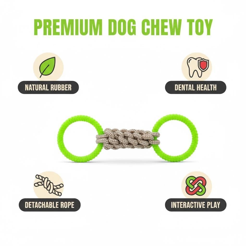 Likaty Dog Chew Toys for Aggressive Chewers, Indestructible Rope Dog Toy Puppy Chew Teething Toys for Large Medium Small Dogs, Yellow