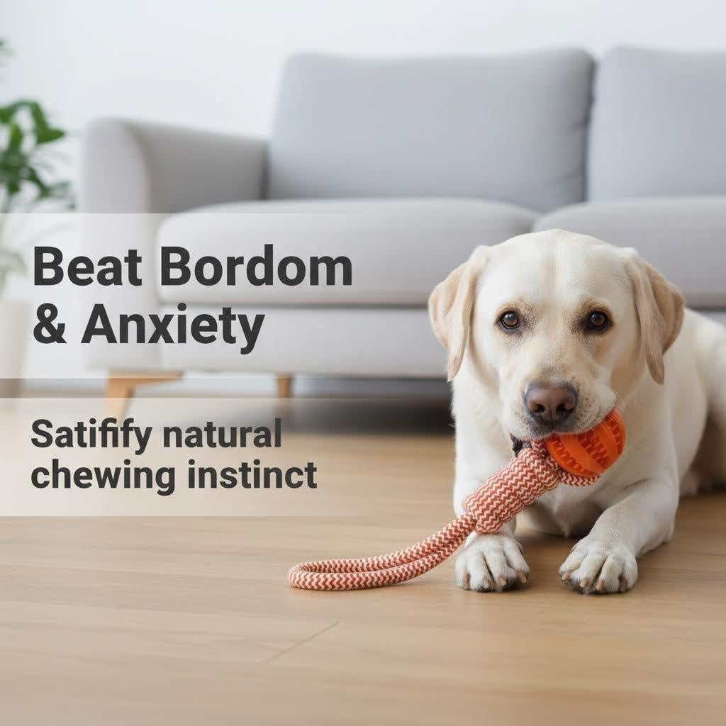 Likaty Dog Chew Toys for Aggressive Chewers, Indestructible Rope Dog Toy Puppy Chew Teething Toys for Large Medium Small Dogs, Orange
