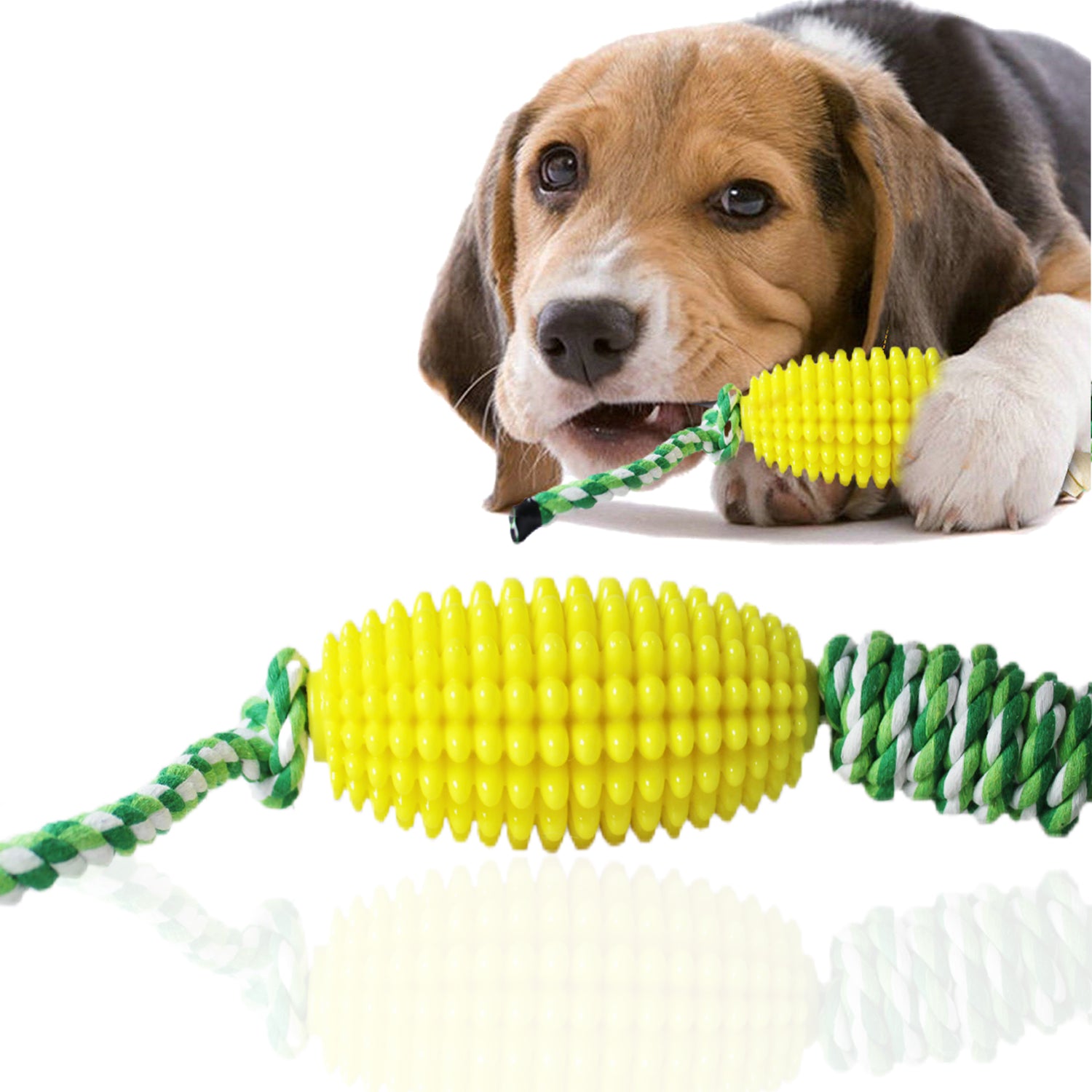 Dog Chew Toys for Aggressive Chewers, Likaty Indestructible Rope Dog Toy Puppy Chew Teething Toys for Large Medium Small Dogs - Yellow