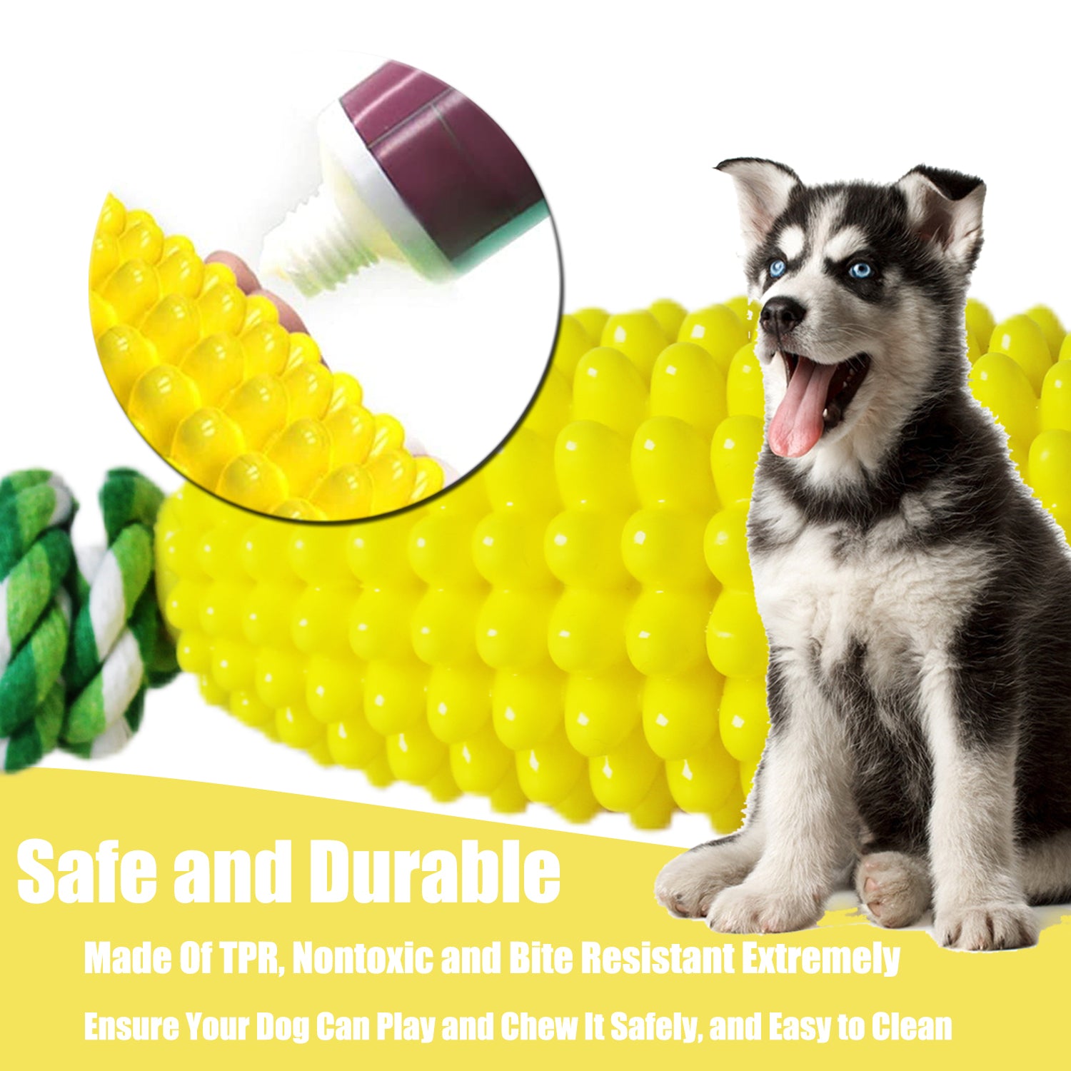 Dog Chew Toys for Aggressive Chewers, Likaty Indestructible Rope Dog Toy Puppy Chew Teething Toys for Large Medium Small Dogs - Yellow