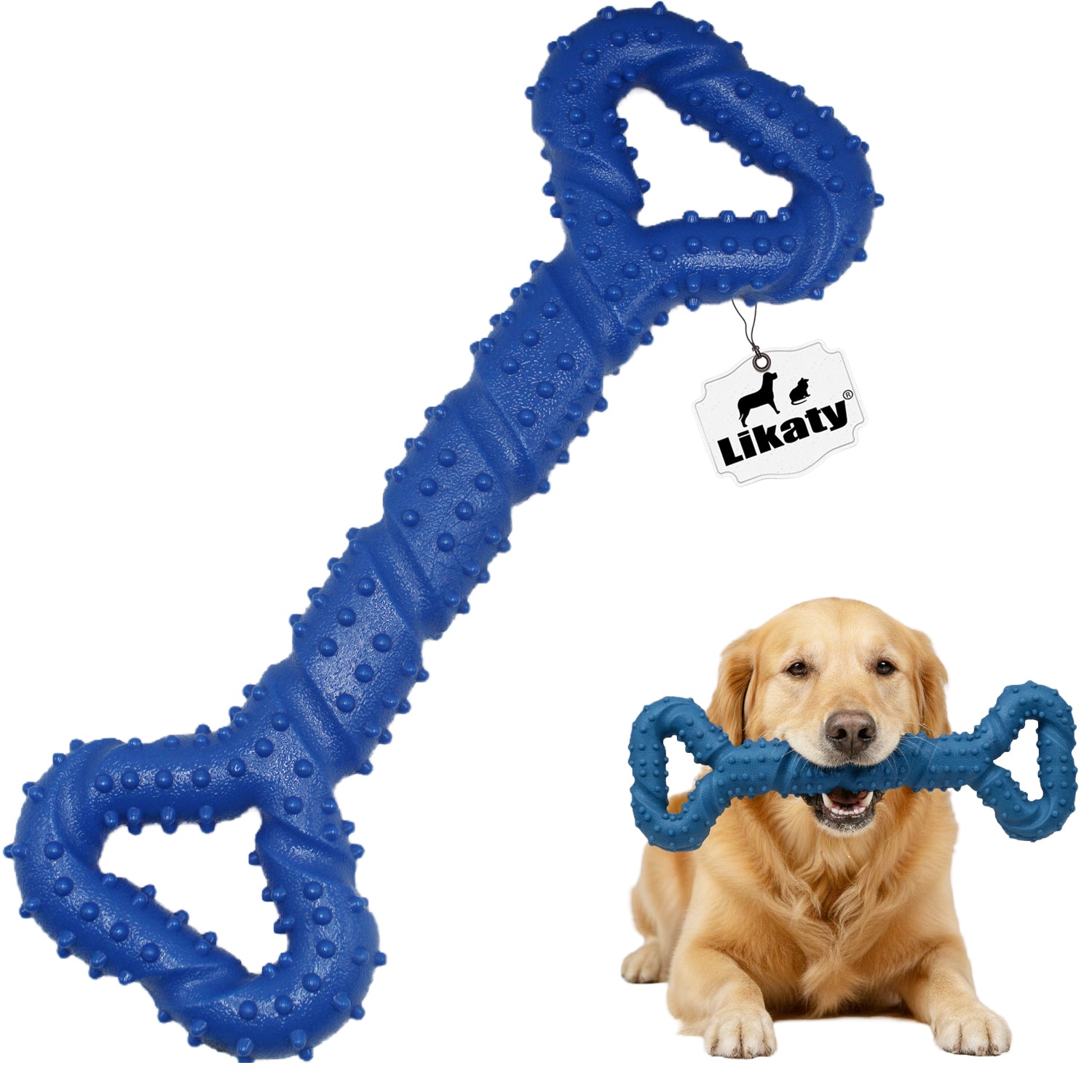 Dog Chew Toys for Aggressive Chewers, Likaty Indestructible Dog Toy Puppy Chew Teething Toys for Large Medium Small Dogs, Green