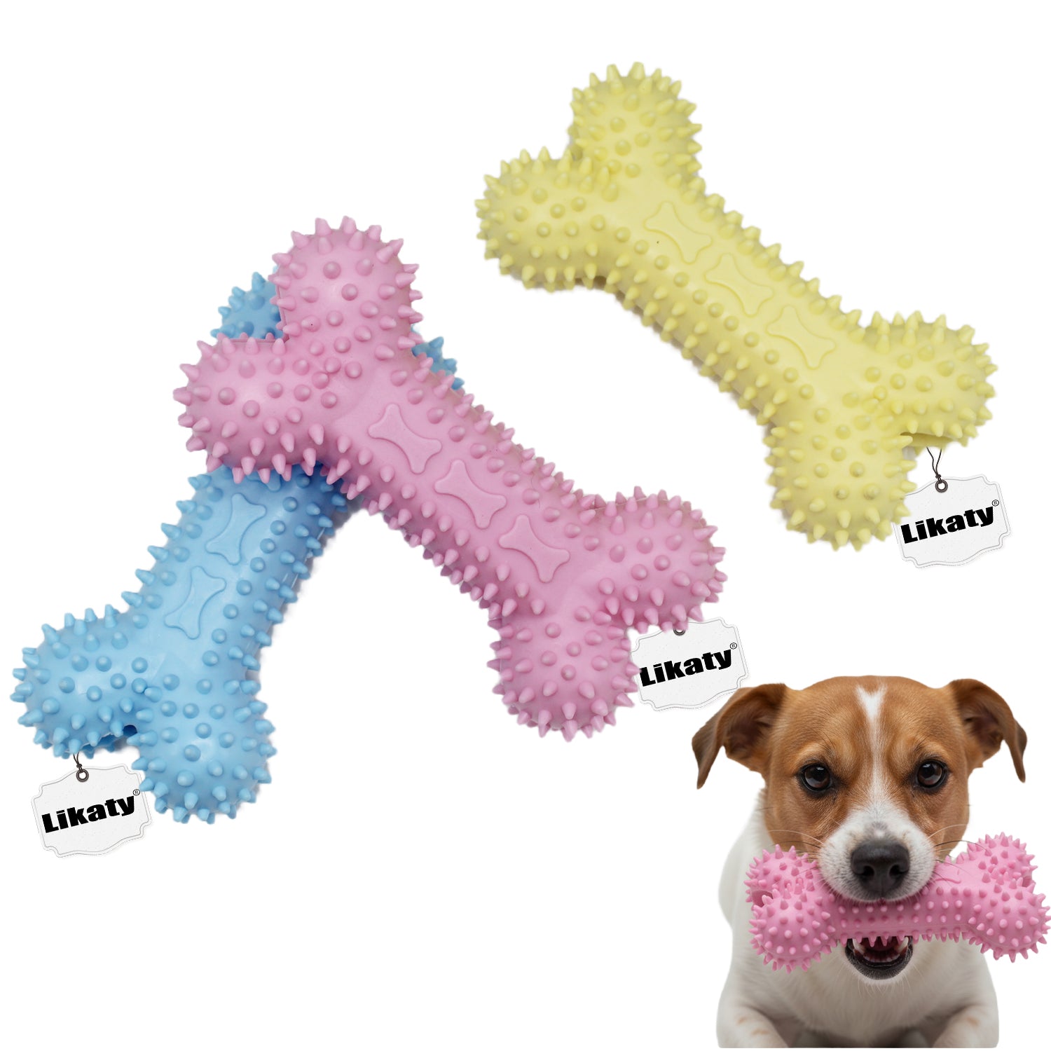 Dog Chew Toys for Aggressive Chewers, Likaty Indestructible Dog Toy Puppy Chew Teething Toys for Large Medium Small Dogs, 3PCS