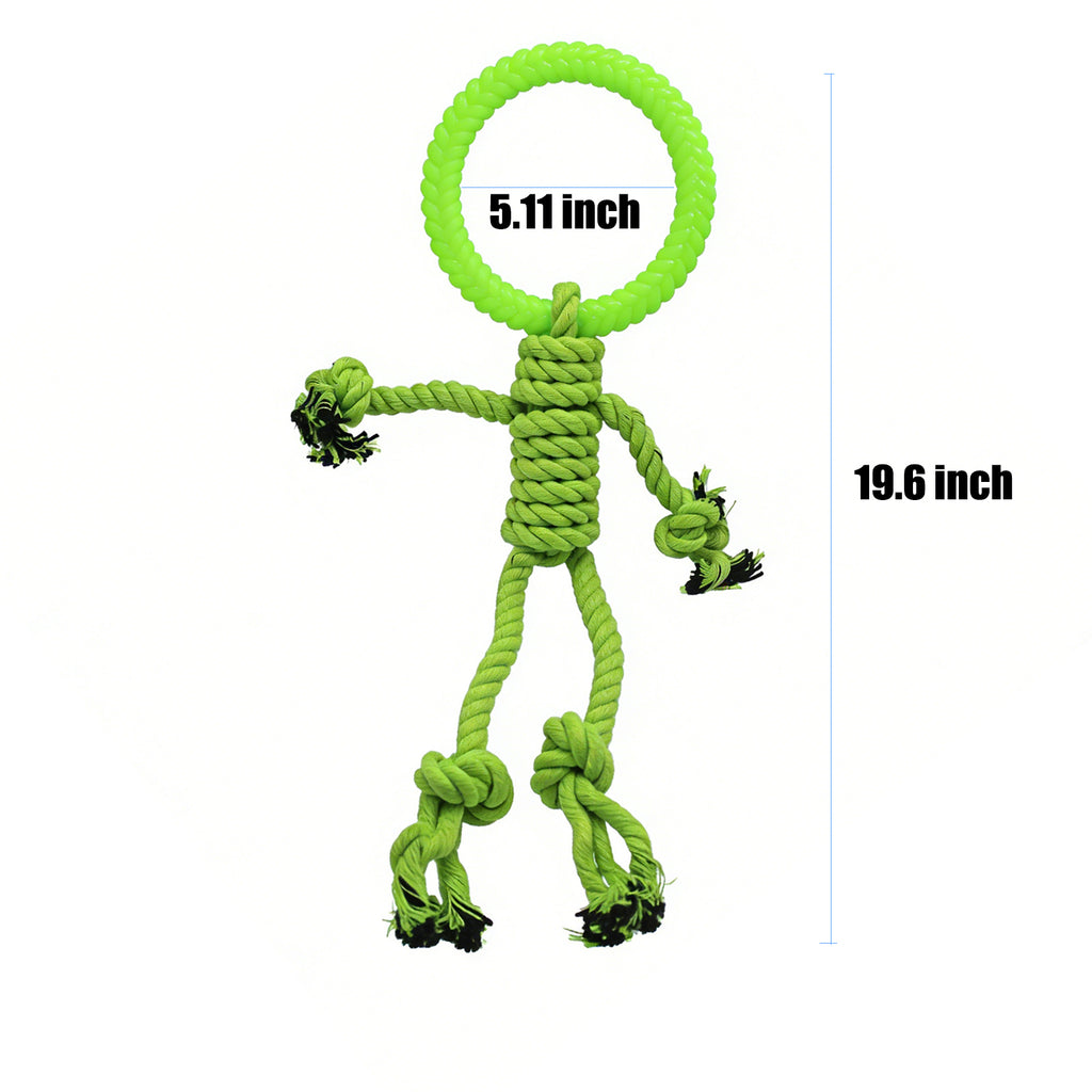 Likaty Dog Chew Toys for Aggressive Chewers, Indestructible Rope Dog Toy Puppy Chew Teething Toys for Large Medium Small Dogs, Green